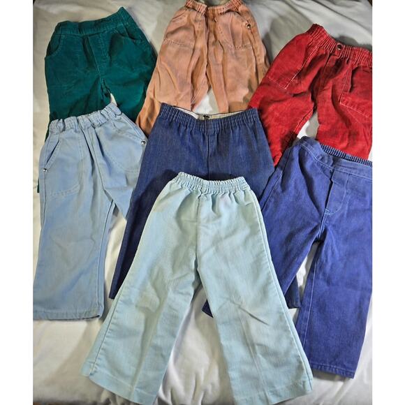 Vintage Toddler Girls 2T Pant Lot Jeans Corduroy 1980s - Picture 1 of 16